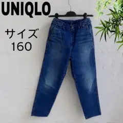 UNIQLOデニムブルー ストレートパンツ (ゴムウエスト)