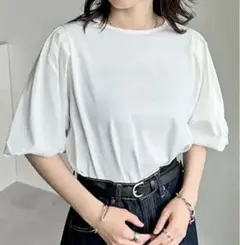 リエディ　バルーンスリーブTシャツ　トップス　ブラウス　L ホワイト　白