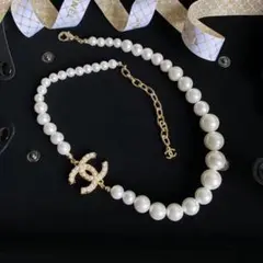 B003 ヴィンテージシャネルCHANEL チャーム パールネックレス