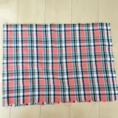 【43×115cm】オレンジチェック柄 はぎれ