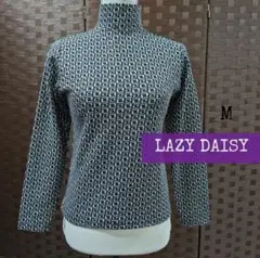SALE【LAZY DAISY】総柄　長袖カットソー　ブラック/ホワイト系　M