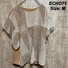Echo71 エコー 半袖カットソー　ベージュ系　Mサイズ