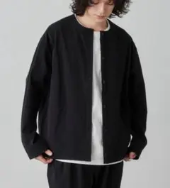 coen コーエン 極楽FIT ストレッチ カーディガン 黒　S
