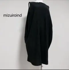 ミズイロインド　黒ワンピース　ノースリーブ　コットンワンピース　ブラック　無地