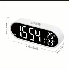 （新品）充電式デジタル目覚まし時計,LEDミラー,音声制御,2つのアラーム