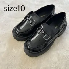 【美品】黒の厚底ローファー サイズ10