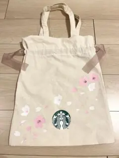 Starbucks 桜柄キャンバスバッグ