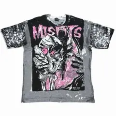 超レア！Misfits パスヘッドデザインカラー総柄Tシャツ 丈78