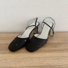 新品　Private Label ビーズ ブラック パンプス