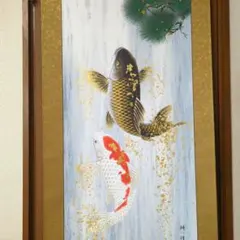 模写/富田渓仙/小舟に鷺図/桐共箱付/布袋屋掛軸HE-381