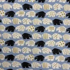 オックスの北欧風シロクマプリント 1M