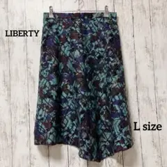 【LIBERTY】レディーススカート【40】ポリエステル100% 黒緑グレー総柄