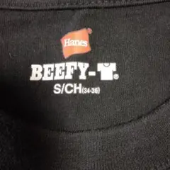Hanes BEEFY-T S/CH 黒 Tシャツ