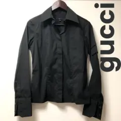 グッチ gucci 長袖 ブラウス シャツ 黒 ブラック 38 直営店購入本物