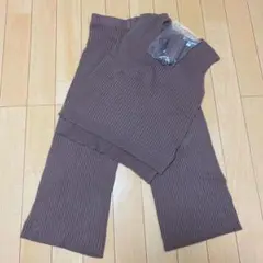 【お値下げ‼️】スクエアタンクセットアップ　ベルト付き　ブラウン　Mサイズ