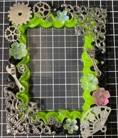 ホイップデコ　トレカケース　ブラック✕黄緑