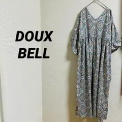 【ドゥーベル】 ワンピース ロング丈 総柄 半袖 バルーンスリーブ デート