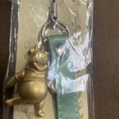 ディズニー　くまのプーさん 携帯電話ストラップ 第一生命　金　ゴールド