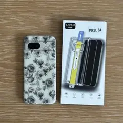美品 Pixel 8A 花柄クリアソフトケース ガラスフィルム セット