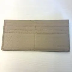 LASIEM 薄型長財布　本革　スリム 軽量 グレージュ×ピンク