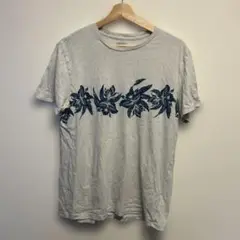 花柄プリント グレー Tシャツ 半袖　古着　OLD navy