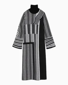 新品 Multi-Stripe Jacquard Knitted Dress