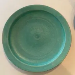 美品　　作家　うつわ　ターコイズ丸型皿
