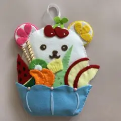 しろくまパフェの壁飾り＊ハンドメイド