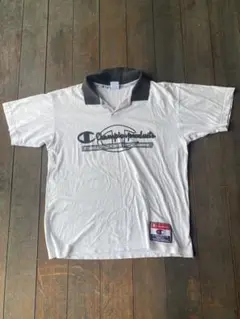Champion ポロシャツ M ホワイト/ブラック
