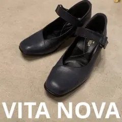 新品　Vita Nova ネイビー　ストラップシューズ　22