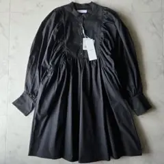 新品✨コエル　COEL　ボリュームスリーブミニワンピース　黒　ブラック　ゆったり