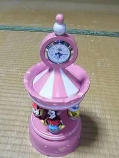 美品1983年開園当初◆TDL 木製オルゴール付置き時計ミッキー他 25.5ｃｍ