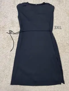 ユニクロ プリーツワンピース 黒 3XL