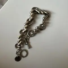 シルバー チェーンブレスレット ロゴ付き　値下げ中