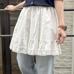 DISCOAT 【umm.】 2WAYフレアミニスカート オフホワイト