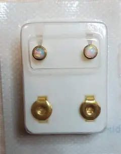 医療用ファーストピアス 24K オパール17