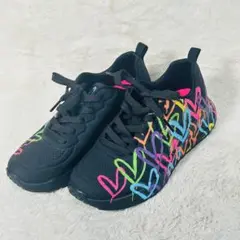 美品【SKECHERS】UNO-HIGHLIGHT LOVE マルチカラー 黒