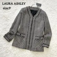 タグ付き未使用✨LAURA ASHLEY ノーカラージャケット ツイード 9