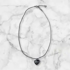 【中古品】Dior ハート型シルバーネックレス