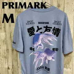プライマーク　US古着　バックプリント　Tシャツ　Ⅿ　ブルー　【123】