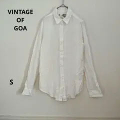 VINTAGE OF GOA ホワイト長袖シャツ 麻 S 春 シンプル