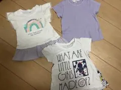 こども　キッズ　Tシャツ 110 3枚セット　白　紫