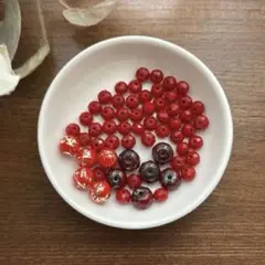 ビーズ パーツセット ハンドメイド アクセサリー 赤