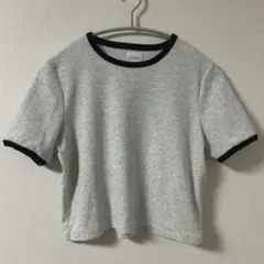 COURO リブ　半袖Tシャツ クロップド　ミニ丈　ショート丈