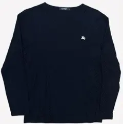 BURBERRYBLACKLABELホースロゴ刺繍ロンT　黒M【美品】ブラック