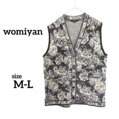 womiyan 古着　レトロ　花柄ニットベスト M-L