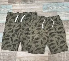 2枚セット売り　恐竜柄 半ズボン　総柄　ティラノサウルス　兄弟　etc