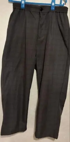 LAKOLE　チェック柄　ワイドテーパードパンツ