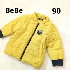 べべ　BeBe 中綿コート　イエロー　ロゴ　90