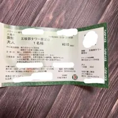 11月27日有効期限 五稜郭タワー 前売り券入場券 大人1枚